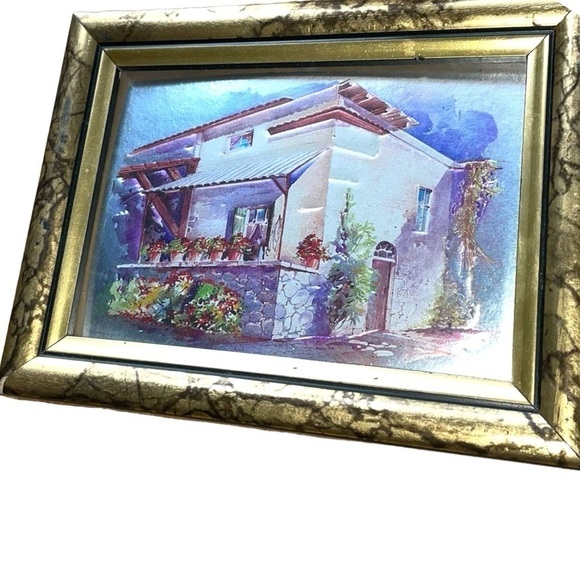 Set of 2 vintage foil pictures, petite size, small areas of damage to the frames - Picture 6 of 8